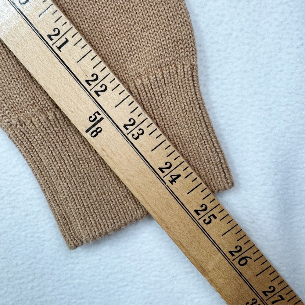 Quince 100% Organic Cotton Fisherman Sweater Camel Tan Mock Neck Womens Small - Picture 7 of 8
